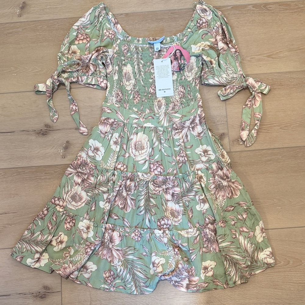 NWT Aguabendita x Target Green Floral Mini Dress